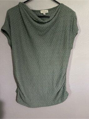 Chenault Textured Sage Cap-Sleeve Tunic